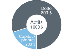 A company's assets are made up of equity and debt. High leverage means higher debt to equity ratio.