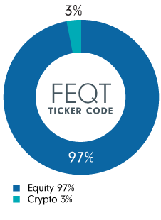 A pie chart showing that Fidelity All-in-One Equity ETF is 97% equity and 3% crypto.